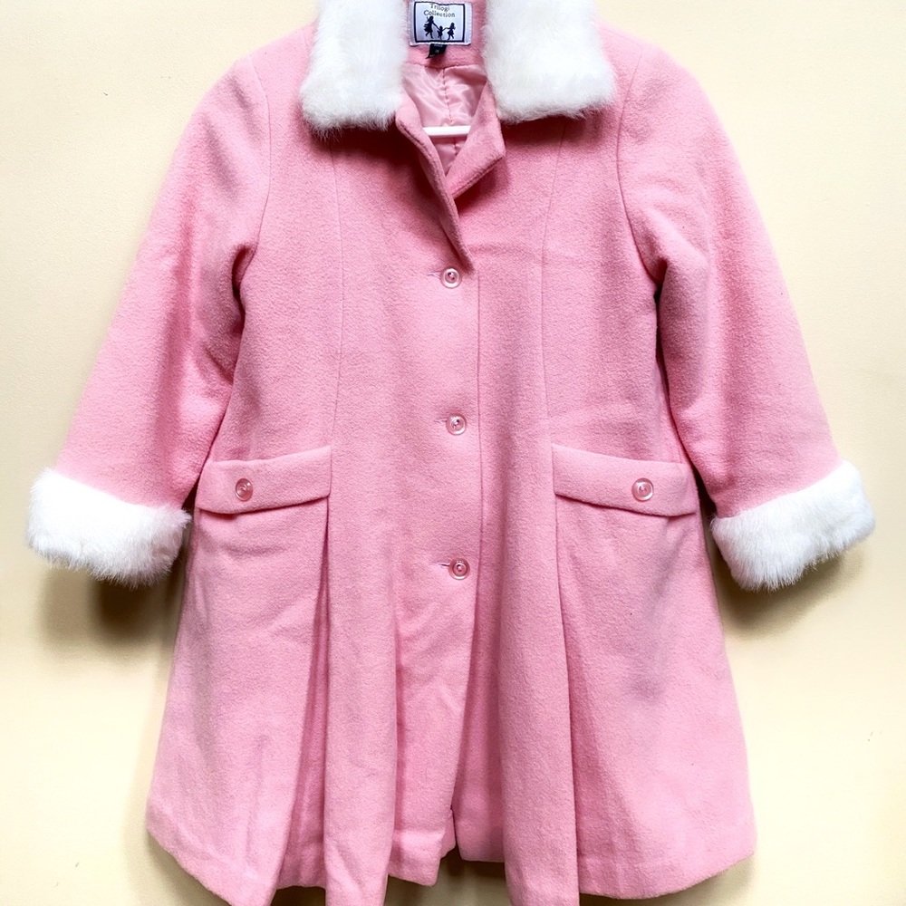 6X Pink Trilogi Collection Girls Wool Coat Fa…